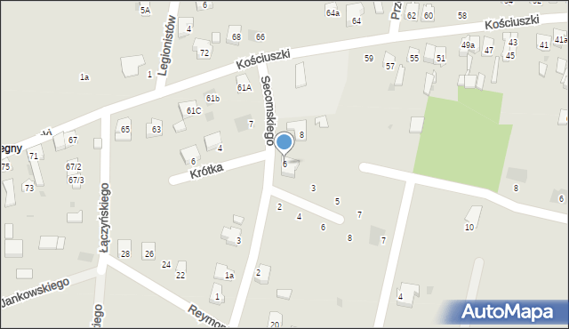 Kamieńsk, Secomskiego Kazimierza, prof., 6, mapa Kamieńsk