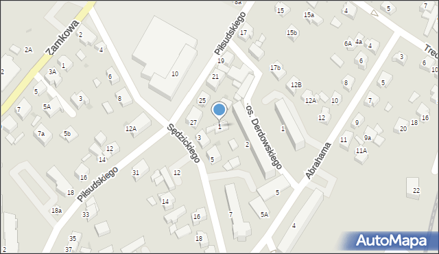 Kartuzy, Sędzickiego Franciszka, 1, mapa Kartuzy