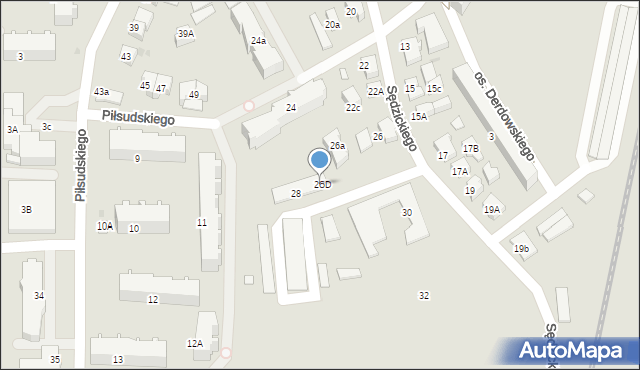 Kartuzy, Sędzickiego Franciszka, 26D, mapa Kartuzy