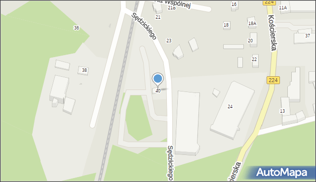 Kartuzy, Sędzickiego Franciszka, 40, mapa Kartuzy