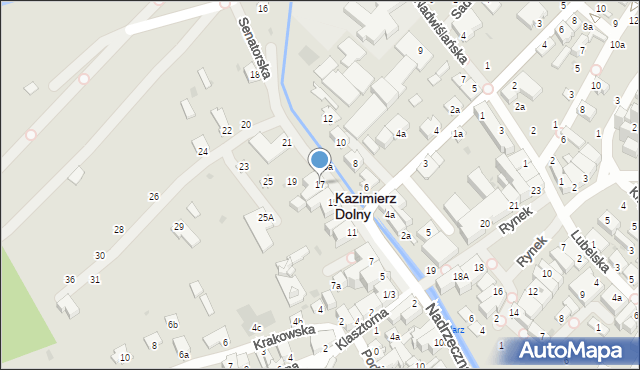 Kazimierz Dolny, Senatorska, 17, mapa Kazimierz Dolny