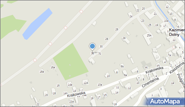 Kazimierz Dolny, Senatorska, 36, mapa Kazimierz Dolny
