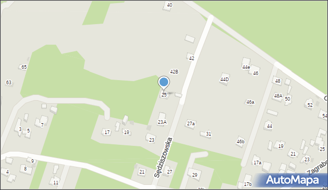 Kielce, Sędziszowska, 25, mapa Kielc