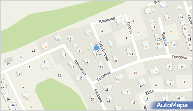 Kłodawa, Seledynowa, 1, mapa Kłodawa