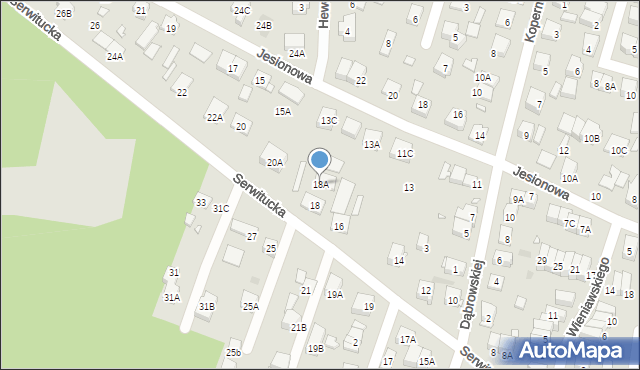 Kobyłka, Serwitucka, 18A, mapa Kobyłka