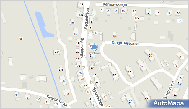 Kościerzyna, Sędzickiego Franciszka, 13a, mapa Kościerzyna