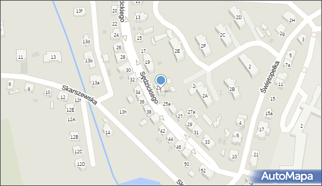 Kościerzyna, Sędzickiego Franciszka, 25, mapa Kościerzyna