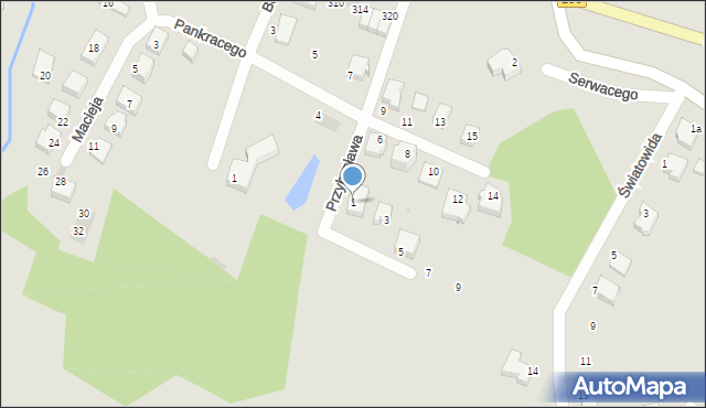 Koszalin, Serwacego, 1, mapa Koszalina