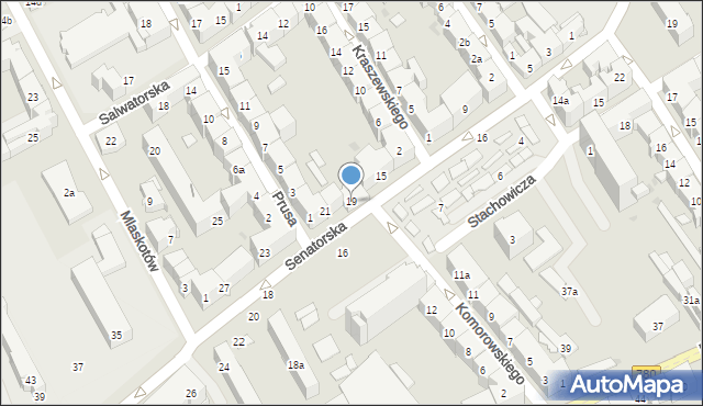 Kraków, Senatorska, 19, mapa Krakowa