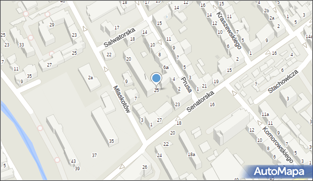 Kraków, Senatorska, 25, mapa Krakowa