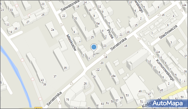 Kraków, Senatorska, 27/31, mapa Krakowa