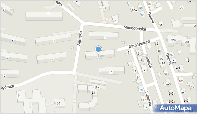 Kraków, Serbska, 3, mapa Krakowa