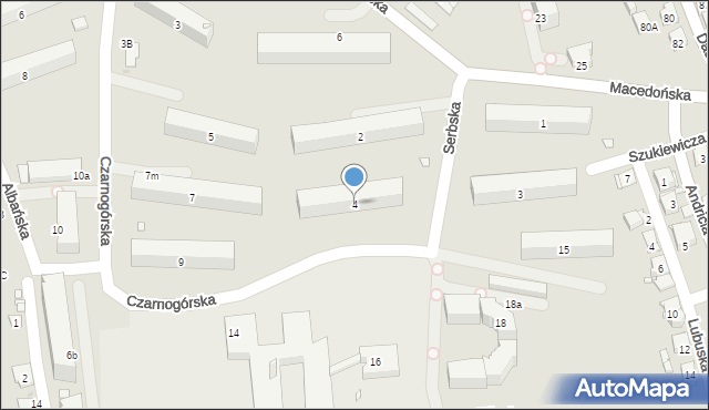 Kraków, Serbska, 4, mapa Krakowa