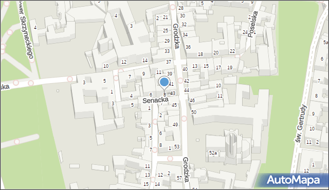 Kraków, Senacka, 8, mapa Krakowa