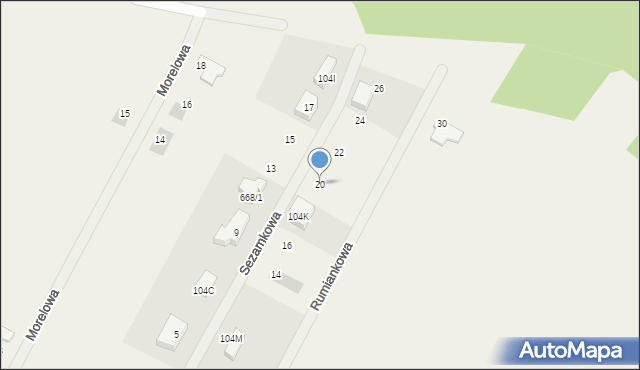 Krępa Słupska, Sezamkowa, 20, mapa Krępa Słupska