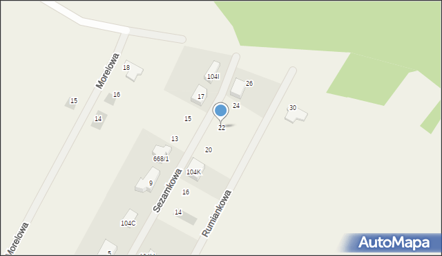 Krępa Słupska, Sezamkowa, 22, mapa Krępa Słupska