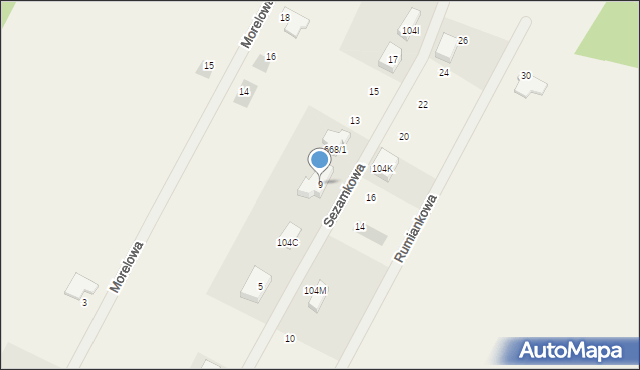 Krępa Słupska, Sezamkowa, 9, mapa Krępa Słupska