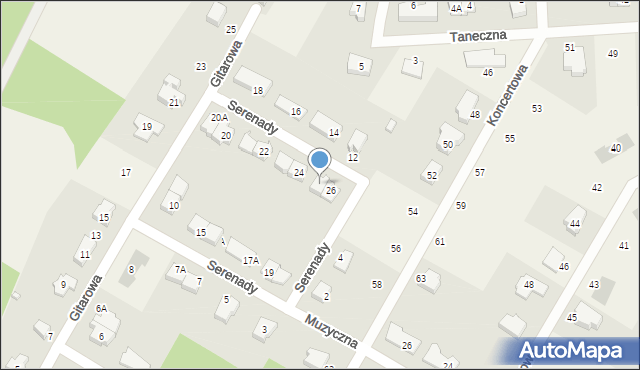 Książenice, Serenady, 26A, mapa Książenice