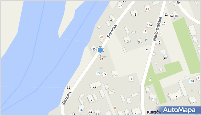 Kuligów, Serocka, 7b, mapa Kuligów