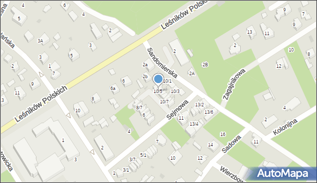 Łask, Sejmowa, 10/5, mapa Łask