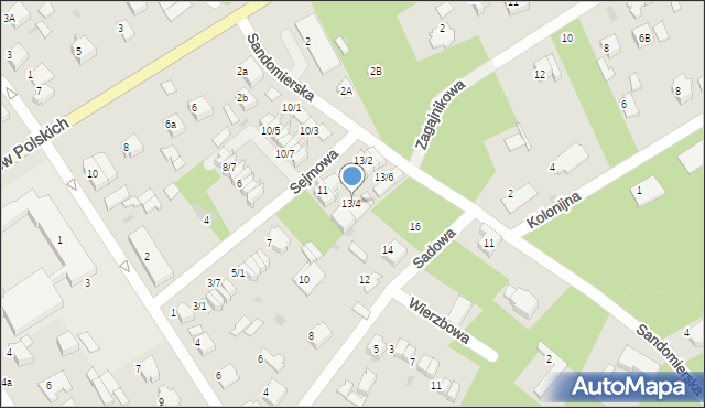 Łask, Sejmowa, 13/4, mapa Łask