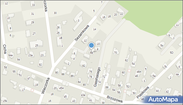 Laski, Sezamkowa, 8a, mapa Laski