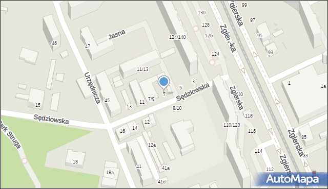 Łódź, Sędziowska, 7, mapa Łodzi