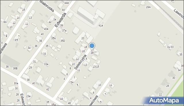 Łódź, Selekcyjna, 19, mapa Łodzi