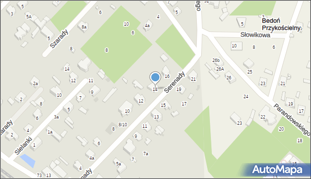 Łódź, Serenady, 14, mapa Łodzi