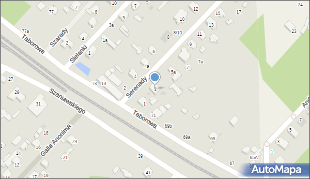 Łódź, Serenady, 3, mapa Łodzi