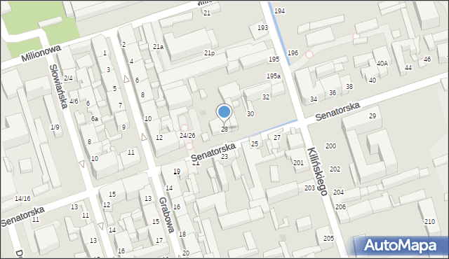 Łódź, Senatorska, 28, mapa Łodzi