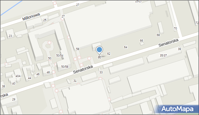 Łódź, Senatorska, 60, mapa Łodzi