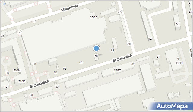 Łódź, Senatorska, 66, mapa Łodzi