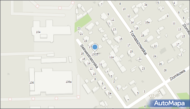 Łódź, Sekwestratorska, 13/15, mapa Łodzi