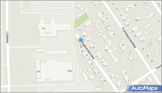 Łódź, Sekwestratorska, 18, mapa Łodzi