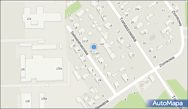 Łódź, Sekwestratorska, 9, mapa Łodzi