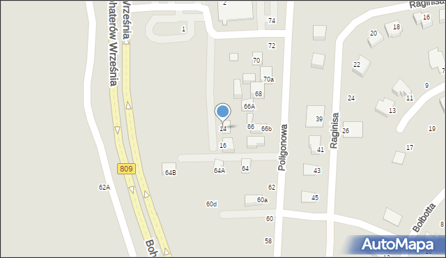 Lublin, Sendlerowej Ireny, 14, mapa Lublina