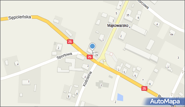 Mąkowarsko, Sępoleńska, 2, mapa Mąkowarsko
