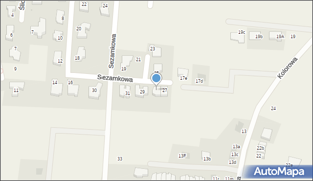 Mierzyn, Sezamkowa, 27a, mapa Mierzyn