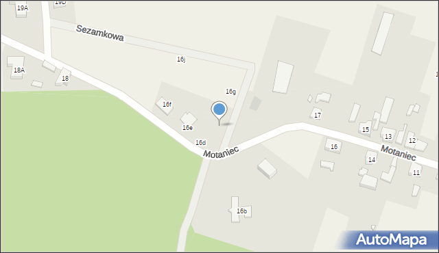 Motaniec, Sezamkowa, 1, mapa Motaniec