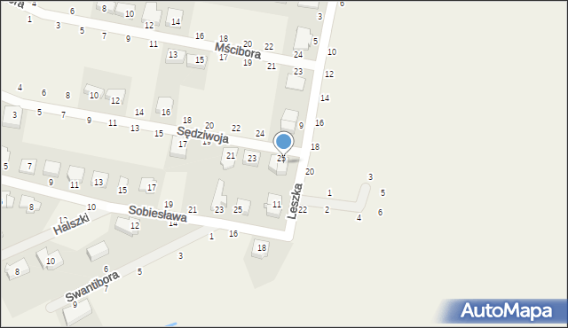 Mrowino, Sędziwoja, 25A, mapa Mrowino