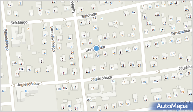Myślenice, Senatorska, 2, mapa Myślenice