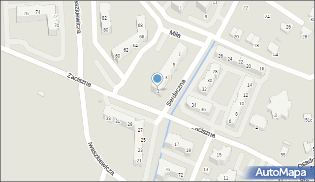 Oława, Serdeczna, 1, mapa Oława
