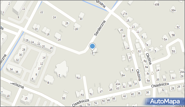 Oława, Serdeczna, 2, mapa Oława