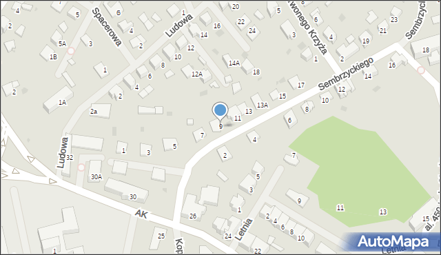 Olecko, Sembrzyckiego, 9, mapa Olecko