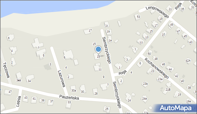 Ostróda, Sembrzyckiego Jana, 13, mapa Ostróda