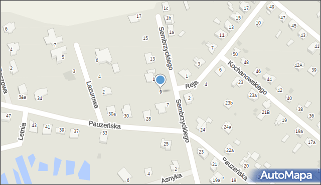 Ostróda, Sembrzyckiego Jana, 9, mapa Ostróda