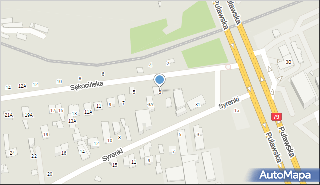 Piaseczno, Sękocińska, 3, mapa Piaseczno