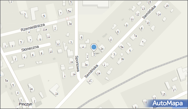 Pinczyn, Semlińska, 2, mapa Pinczyn