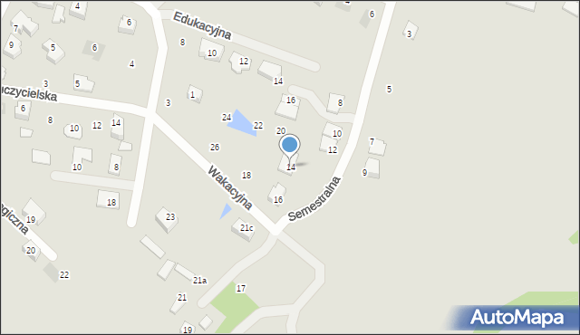 Płock, Semestralna, 14, mapa Płock